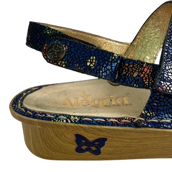 Alegria Verona Birdland Navy Blue Platform Sparkle Sandal VER-158 NWOB (Size 38) - Picture 8 of 11